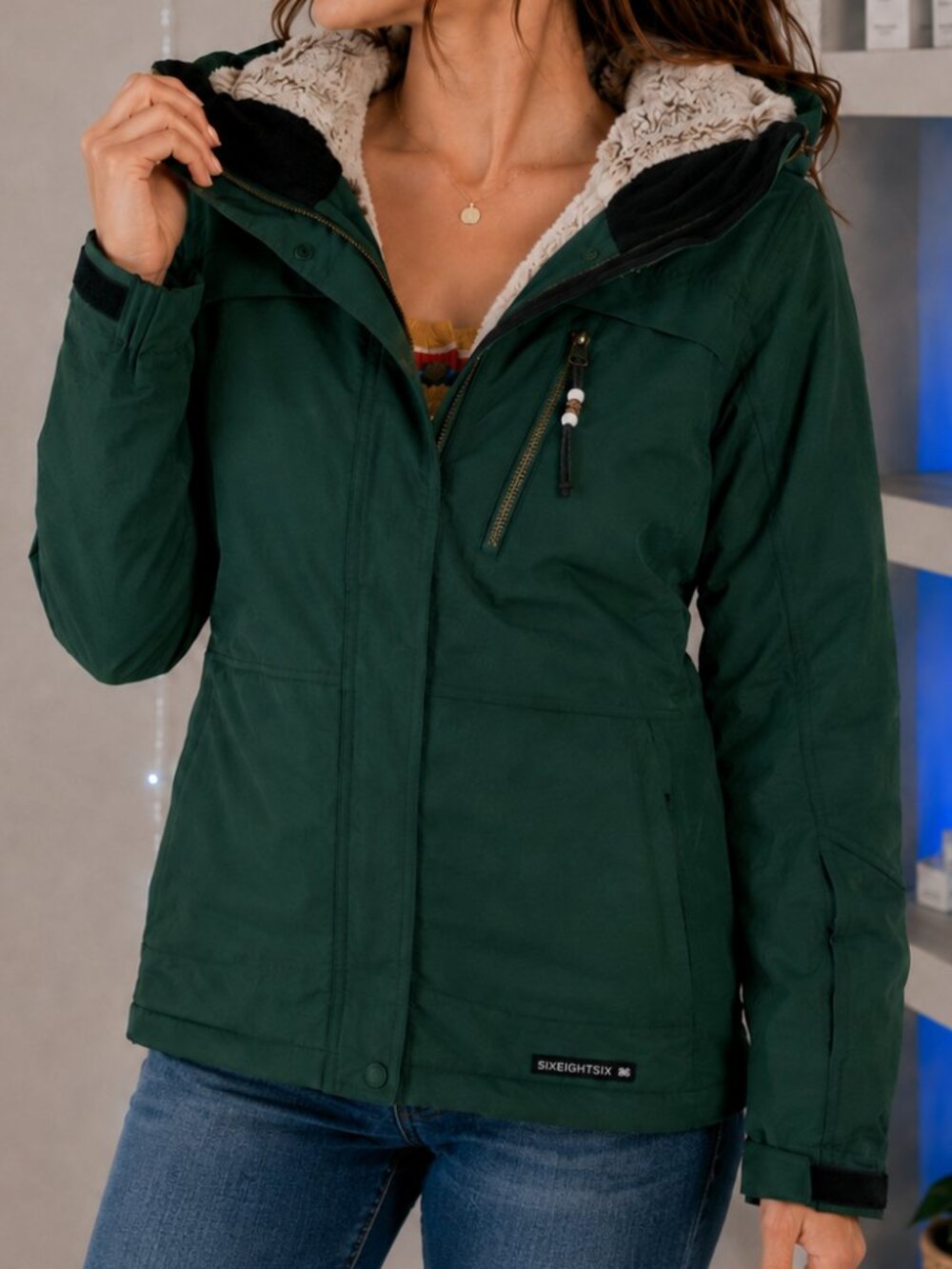 686 Women’s InfiDRY 10K/10K Green Insulated Snow Jacket Size Small